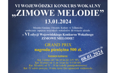 Zdjęcie do VI Wojew&oacute;dzki Konkurs Wokalny ZIMOWE MELODIE! 